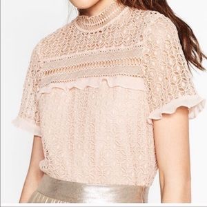 💗NWT Zara- Crochet blush top